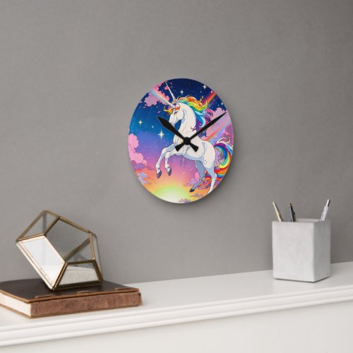 A backdrop of a majestic rhinoceros gracefully it round clock