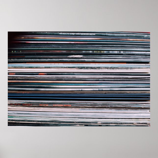 A background consisting of a stack of records in t poster (Front)