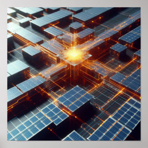 A background image of electronic circuits poster