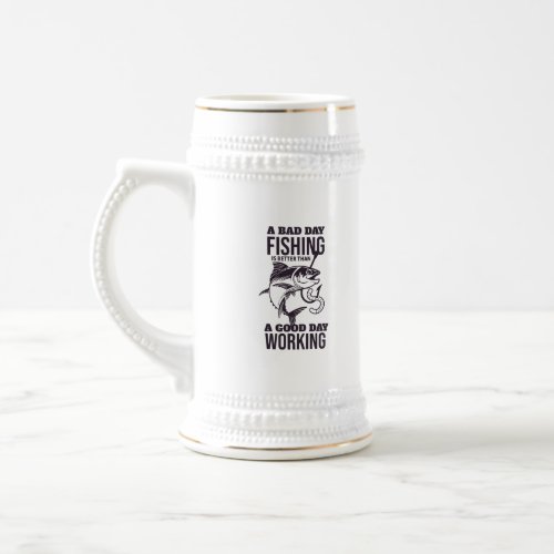 A bad day fishing beer stein