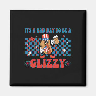 A Bad Day To Be A Glizzy Funny 4th Of July Hot Dog Magnet
