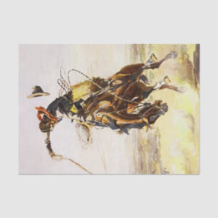 “A Bad Hoss” by Charles M Russell Tissue Paper