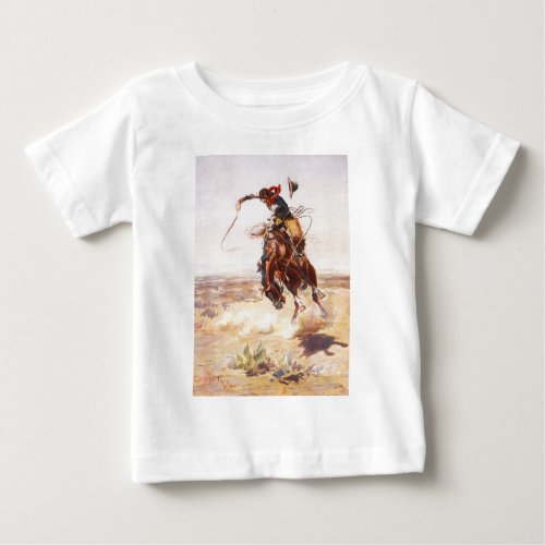 A Bad Hoss by Charles Marion Russell in 1904 Baby T_Shirt