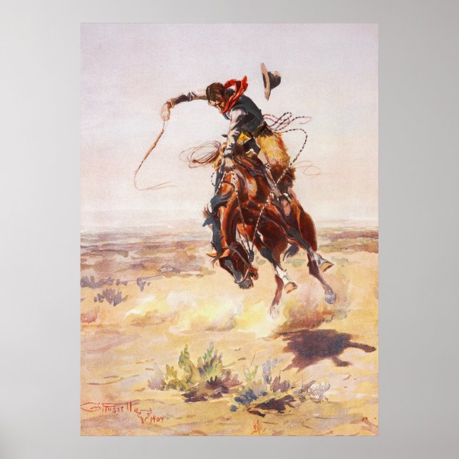 A Bad Hoss by Charles Marion Russell in 1904 Poster (Front)