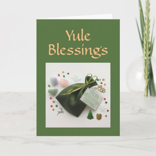 A Bag of Yule Blessings Pagan Wiccan Holiday Card