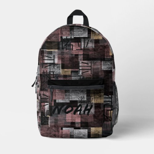 A bag with a graffiti design with the name written