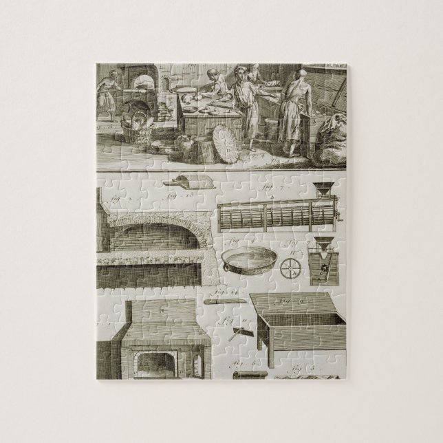 A bakery and baking equipment, from the 'Encyclope Jigsaw Puzzle (Vertical)