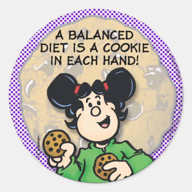 A Balanced Diet Classic Round Sticker (Front)