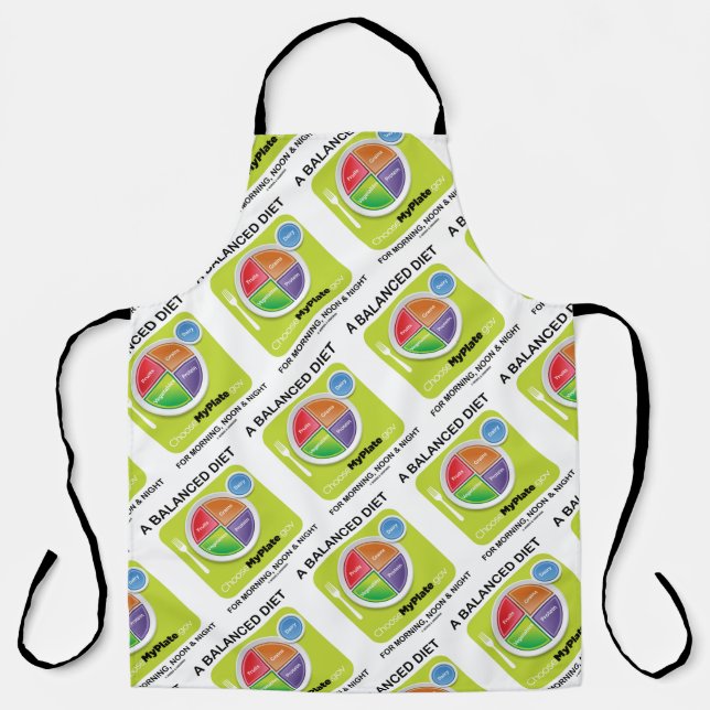 A Balanced Diet For Morning Noon And Night MyPlate Apron (Front)