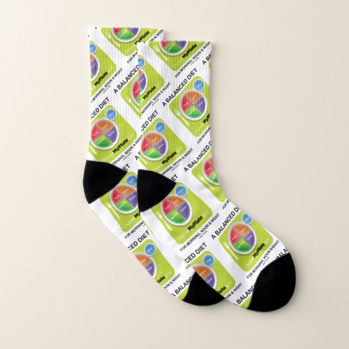 A Balanced Diet For Morning Noon And Night MyPlate Socks