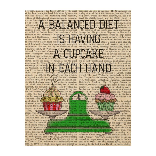 A Balanced Diet Illustration Wood Wall Art (Front)
