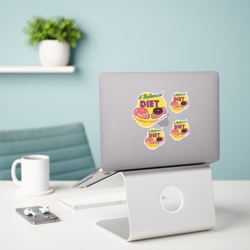 A Balanced Diet is a Donut in Each Hand Stickers