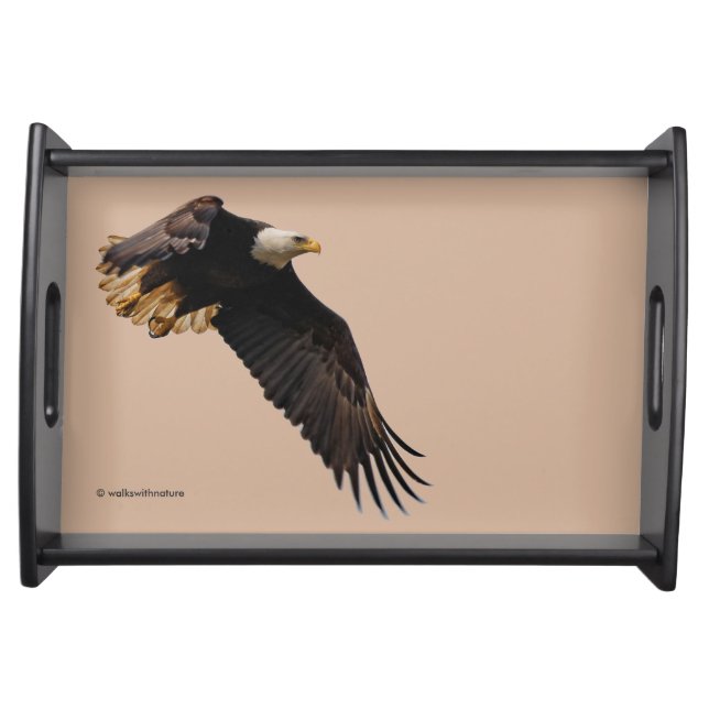 A Bald Eagle Takes to the Sky Serving Tray (Front)