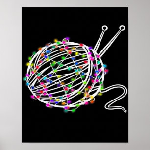 A Ball Of Knitting Wood   Lovely Design Poster
