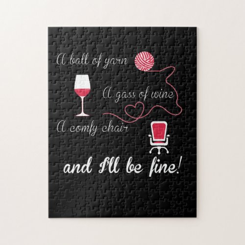 A Ball Of Yarn A Glass Of Wine A Comly Chair Jigsaw Puzzle