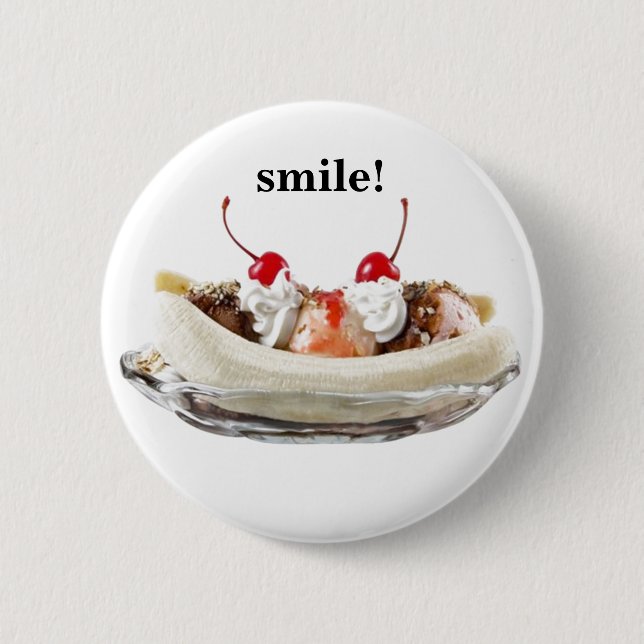 A Banana Split Sundae on a Button (Front)