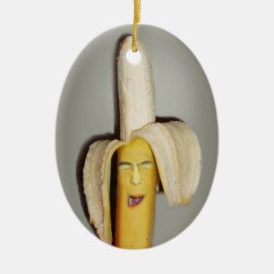 A Banana Splitting Headache Ceramic Ornament