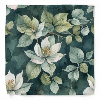 a bandana of fresh green leaves