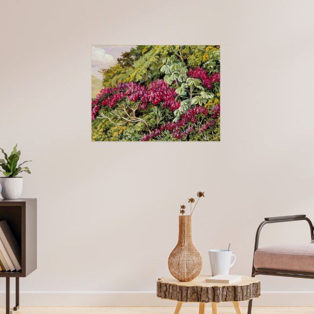 A Bank of Quaresma and Trumpet Trees, fine art, Poster (Living Room 3)