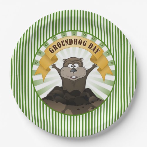 A Banner Day Groundhog Day Party Paper Plates
