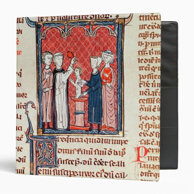 A Baptism Scene, from 'Decrets de Gratien' Binder (Front/Inside)