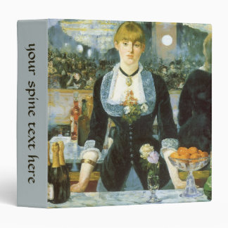 A Bar at the Folies Bergere by Edouard Manet 3 Ring Binder