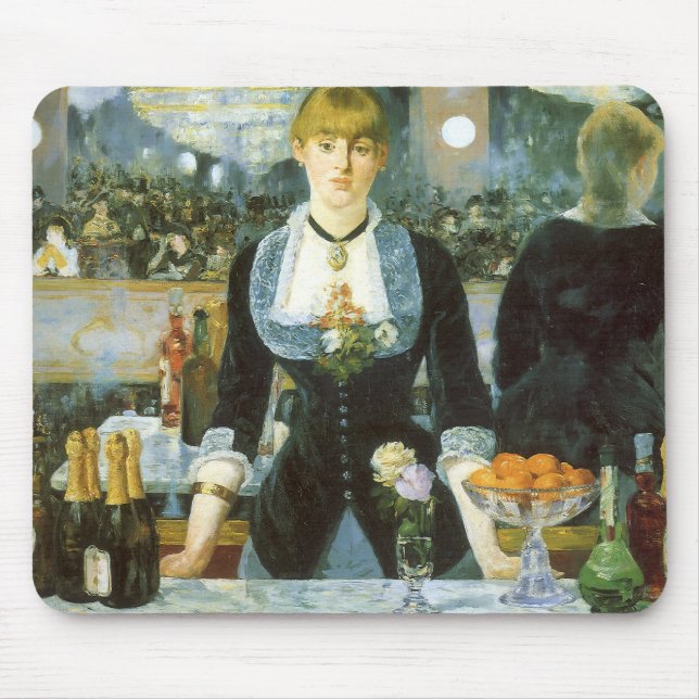 A Bar at the Folies Bergere by Edouard Manet Mouse Pad (Front)