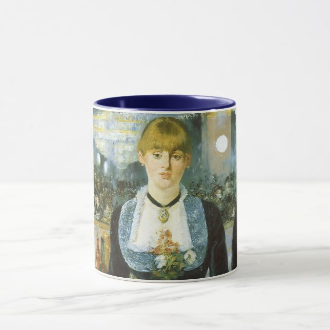 A Bar at the Folies Bergere by Edouard Manet Mug (Center)