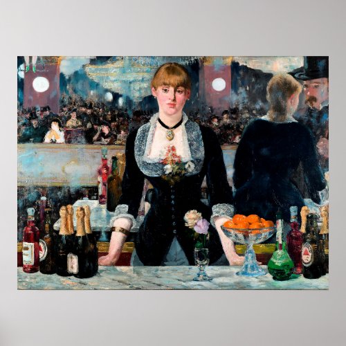 A Bar at the Folies_Bergre by douard Manet Poster