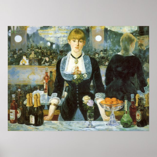 A Bar at the Folies Bergere by Edouard Manet Poster (Front)