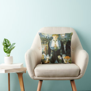 A Bar at the Folies Bergere by Edouard Manet Throw Pillow