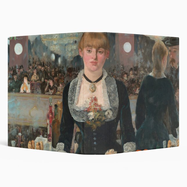 A Bar at the Folies-Bergère Edouard Manet 3 Ring Binder (Background)