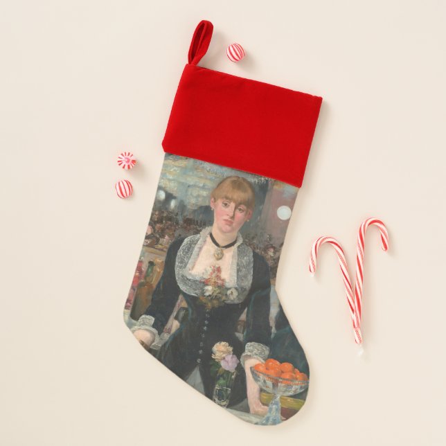 A Bar at the Folies-Bergère Edouard Manet Christmas Stocking (Front)