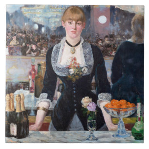 A Bar at the Folies-Bergere, Manet Ceramic Tile