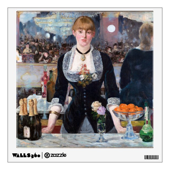 A Bar at the Folies-Bergere, Manet Wall Decal (Front)