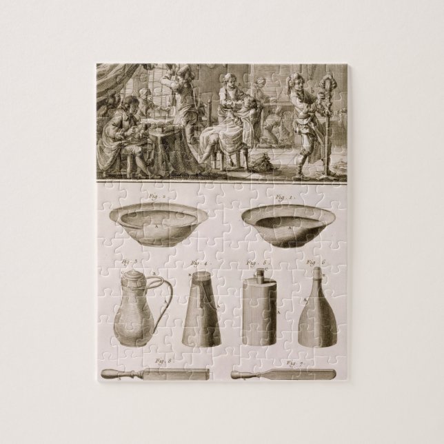 A barbershop and barber tools, from the 'Encyclope Jigsaw Puzzle (Vertical)