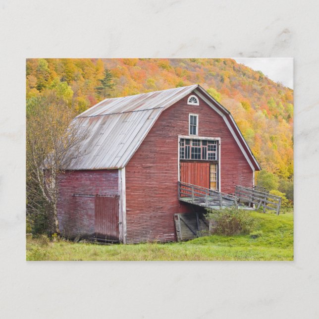 A barn in Vermont's Green Mountains. Hancock, 2 Postcard (Front)