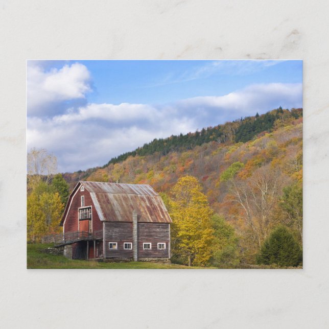 A barn in Vermont's Green Mountains. Hancock, 3 Postcard (Front)