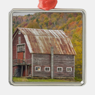 A barn in Vermont's Green Mountains. Hancock, Metal Ornament