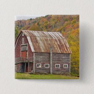 A barn in Vermont's Green Mountains. Hancock, Pinback Button