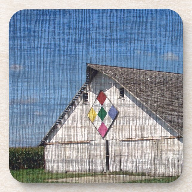 A Barn With A Quilt Coaster (Front)