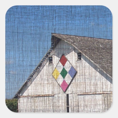 A Barn With A Quilt Square Sticker