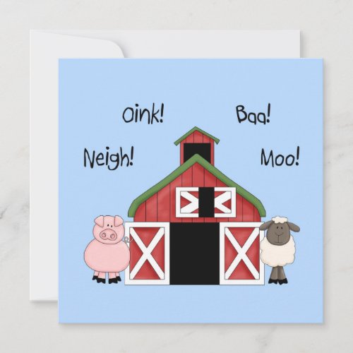 A Barnyard Birthday - Farm-themed Invitation