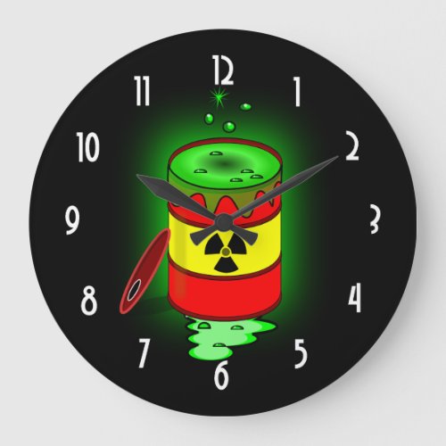 A Barrel of Toxic Waste Large Clock