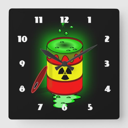 A Barrel of Toxic Waste Square Wall Clock