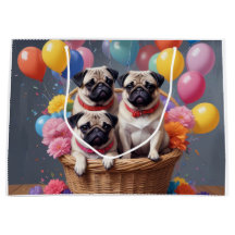 A Basket Full of Pugs and Balloons