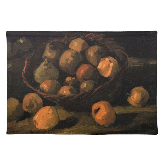 A Basket of Apples by Vincent van Gogh Cloth Placemat (Front)