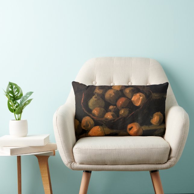A Basket of Apples by Vincent van Gogh Lumbar Pillow (Chair)