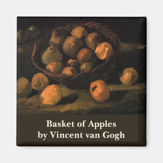 A Basket of Apples by Vincent van Gogh Magnet (Front)