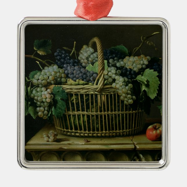 A Basket of Grapes Metal Ornament (Front)